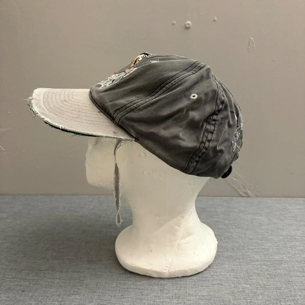 Vintage Flintstones Hat‎ Mens OSFA Grey 1993 Barney Rubble Raiders Trashed 90s